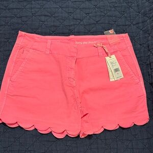 Pink Scalloped VV Women Shorts